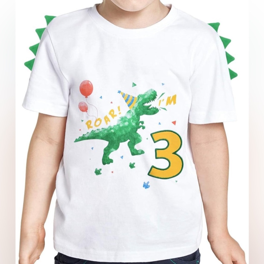 3 Rex Dinosaur birthday party shirt 3T